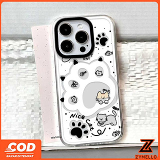 Ốp Lưng Cho OPPO Reno 15F Reno 14F Reno 14 Pro Reno 13F Reno12 F Reno 11F Reno 10 Reno 8Z Reno 7Z Reno 8T Reno5 Reno4 Reno6z Phim Hoạt Hình Mèo Trắng Dễ Thương Chân Mèo Chống Sốc Điện Thoại Cass