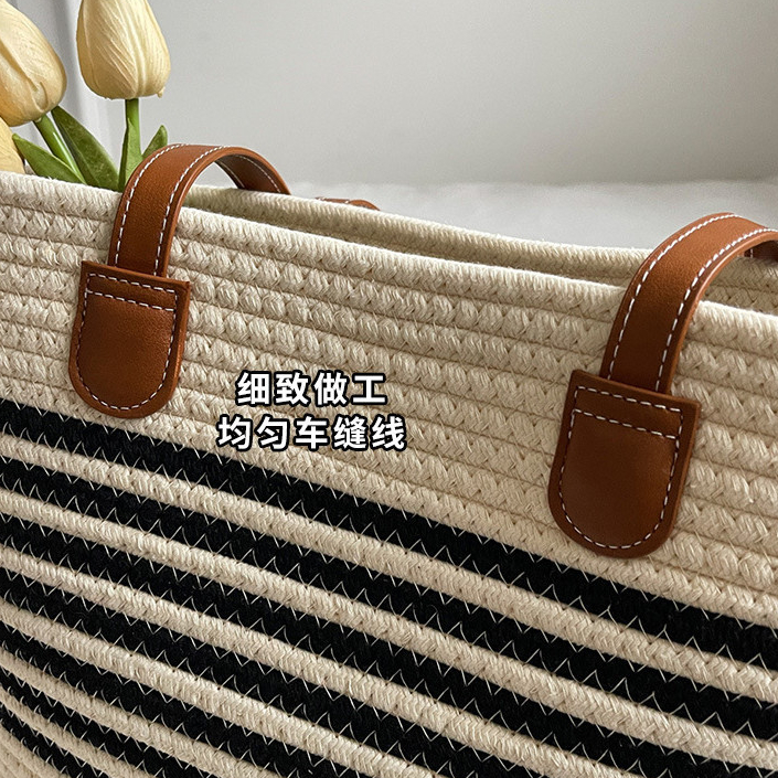 Túi tote đeo vai dung tích lớn, túi rơm dệt