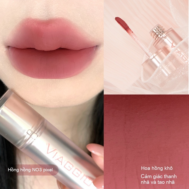 VIAGIO Pixel Matte Lip Glaze Non-Stick Cup Son môi không khí không phai màu