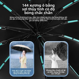 Ô tự động 144 xương Dù Che Mưa Ô Che Nắng Gấp Gọn TỰ ĐỘNG 2 Chiều, Dù Chống Nắng Cầm Tay 3 Lớp Chống Tia UV