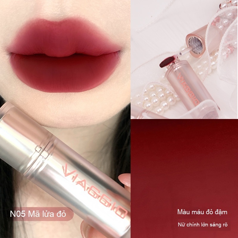 VIAGIO Pixel Matte Lip Glaze Non-Stick Cup Son môi không khí không phai màu