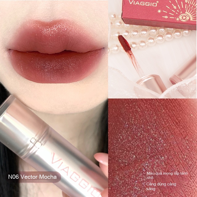 VIAGIO Pixel Matte Lip Glaze Non-Stick Cup Son môi không khí không phai màu
