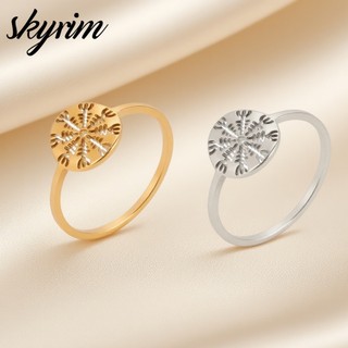 Skyrim Nhẫn Nữ Thiết Kế La Bàn Nhẫn Cặp Đôi Trang Sức Thời Trang