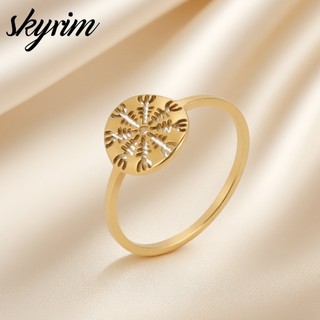 Skyrim Nhẫn Nữ Thiết Kế La Bàn Nhẫn Cặp Đôi Trang Sức Thời Trang
