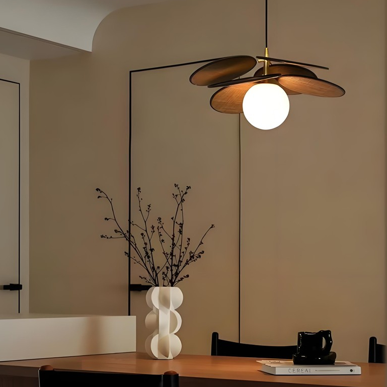 Đèn chùm trần phòng ăn cổ điển Nhật Bản, Mặt dây chuyền mây Led Pháp Lam, Cầu thang phòng trà Nghiên cứu Đèn thả trang trí