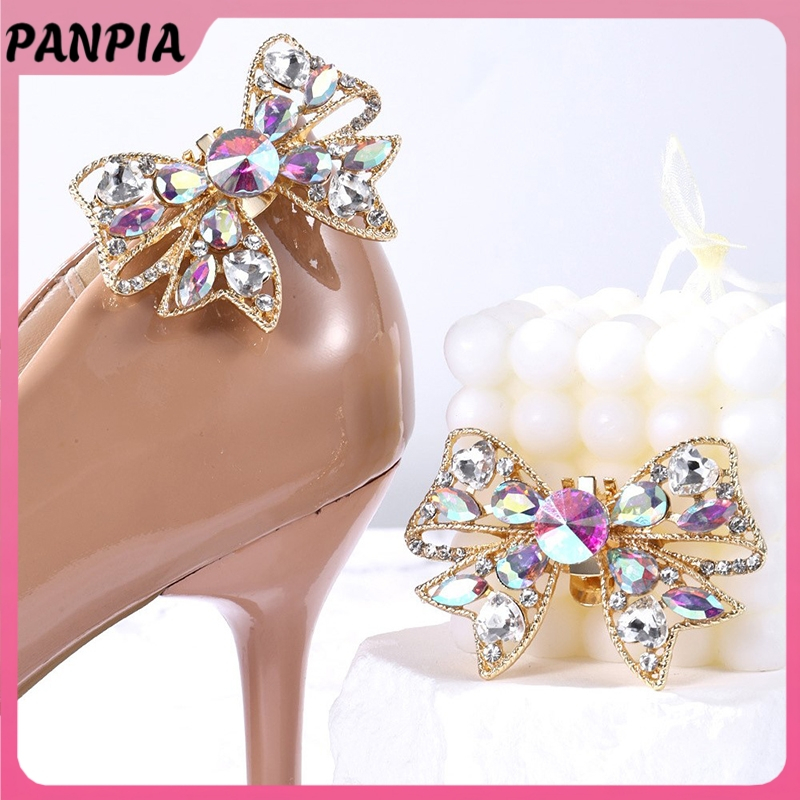 Panpia 1 Nơ Giày Kẹp Giày Cưới Cao Gót Trang Trí Nữ Quyến Rũ Giày Khóa Trang Trí Kẹp Giày Phụ Kiện HEVN