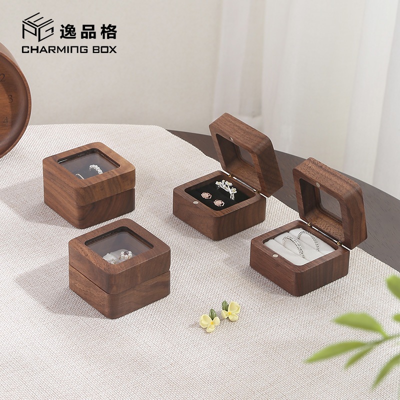 Casegrace Hộp đựng đồ trang sức bằng gỗ Hộp đựng nhẫn gỗ Hộp trưng bày trang sức Quà tặng Wowen Hộp quà cưới