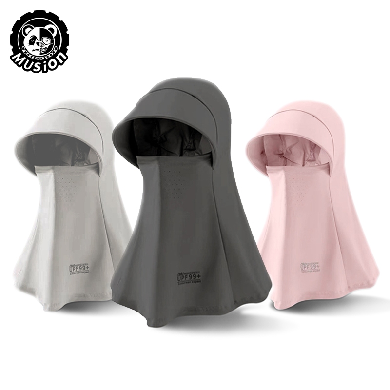 Musion Ice Silk Sunscreen Cap Uv Protection Face Mask Design For Full Face Mask Chống nắng Mặt nạ thoáng khí Mặt nạ có thể giặt được Mũ
