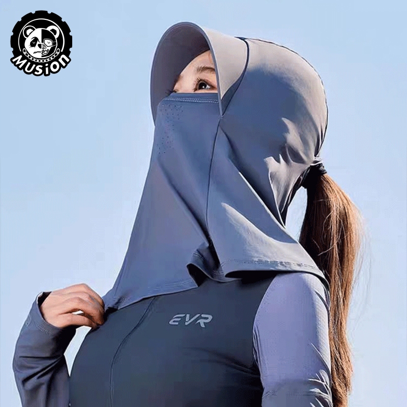 Musion Ice Silk Sunscreen Cap Uv Protection Face Mask Design For Full Face Mask Chống nắng Mặt nạ thoáng khí Mặt nạ có thể giặt được Mũ
