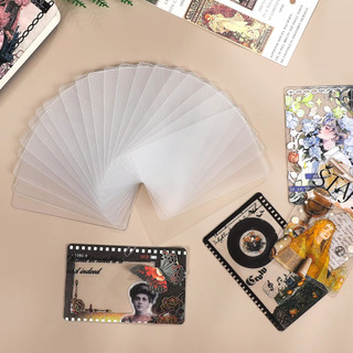 JIANWU 20 Chiếc Trong Suốt Trống DIY Dụng Cụ Chất Liệu Thẻ PVC Cắt Guka Thẻ ATC Thẻ Sáng Tạo DIY Tạp Chí Sổ Lưu Niệm Văn Phòng Phẩm