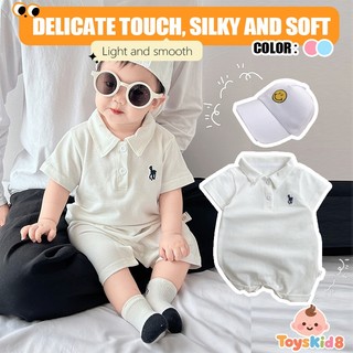 Bộ áo liền quần mềm mại và thoải mái cho bé trai sơ sinh mùa hè Cotton Retro màu trơn vừa vặn (0-24 tháng)