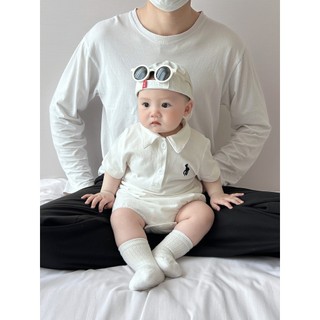 Bộ áo liền quần mềm mại và thoải mái cho bé trai sơ sinh mùa hè Cotton Retro màu trơn vừa vặn (0-24 tháng)