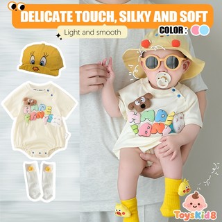 Mùa hè Sơ Sinh Bé Trai Bé Gái Cotton Chữ Dễ Thương Thỏ Rời Phù Hợp Với Áo Liền Quần Mềm Mại Và Thoải Mái (0-24 tháng)