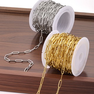 Vòng cổ bán thành phẩm DIY Thép không gỉ hàn phẳng O Cross Chain mạ vàng 18K