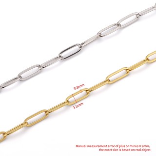 Vòng cổ bán thành phẩm DIY Thép không gỉ hàn phẳng O Cross Chain mạ vàng 18K
