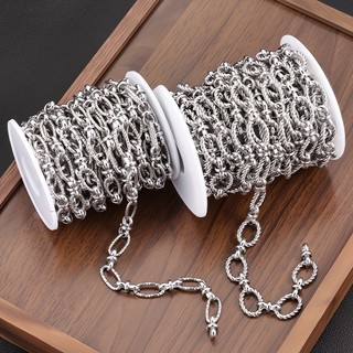 Chuỗi DIY từ thép không gỉ hình bầu dục 8 nhân vật, bán thành phẩm chuỗi chống nước