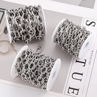 Chuỗi DIY từ thép không gỉ hình bầu dục 8 nhân vật, bán thành phẩm chuỗi chống nước