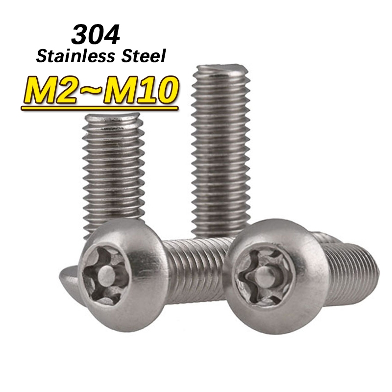 Đầu nút Torx sáu thùy bằng thép không gỉ có chốt Tamper Proof Chống trộm Vít an ninh Bu lông M2 M2.5 M3 M4 M5 M6 M8 M10