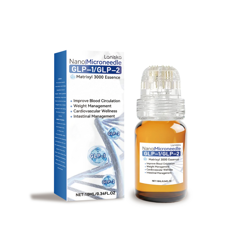 glp 1 nano microneedle NANO MICRONEEDLE GLP-1 / GLP-2 ROLLER ESSENCE- with Collagen-Stimulating  Derma Stamp & Serum Hyaluronic Acid cao cấp