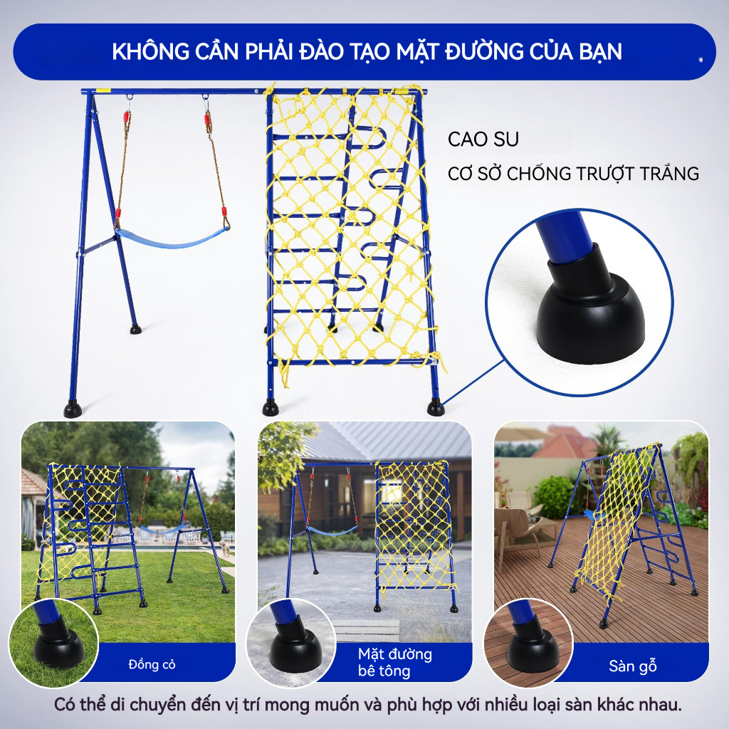 Bộ xích đu ngoài trời cao cấp Leikefitness cho trẻ em - Swing sân chơi bền bỉ và thú vị