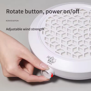 ANNIES 24W Máy hút bụi móng tay Giảm xóc cao Độ ồn thấp Bộ lọc có thể tháo rời Máy hút bụi móng tay
