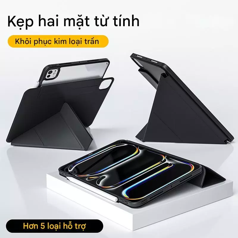 【Shipping from Vietnam】KENKE ốp lưng iPad, nắp gập chữ Y Tranh graffiti Vỏ tablet cứng trong suốt ch