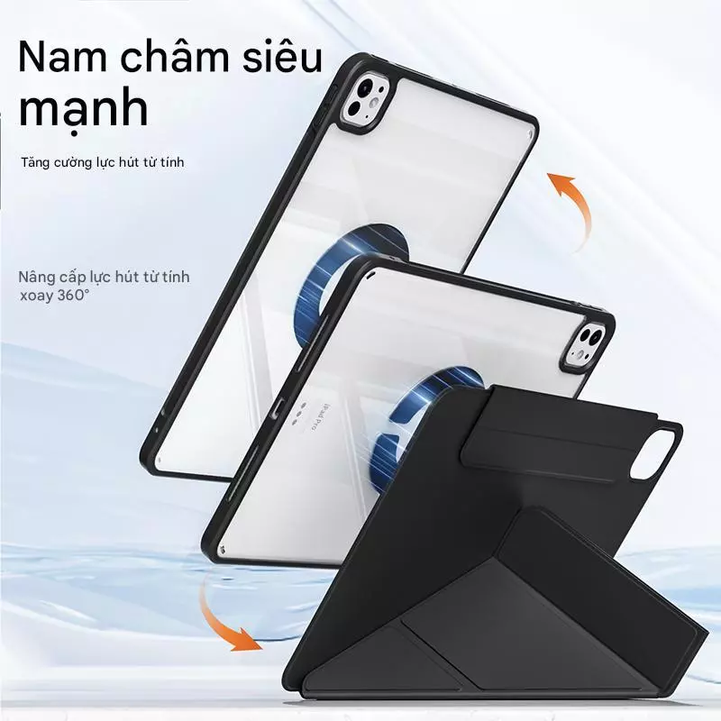 【Shipping from Vietnam】KENKE ốp lưng iPad, nắp gập chữ Y Tranh graffiti Vỏ tablet cứng trong suốt ch