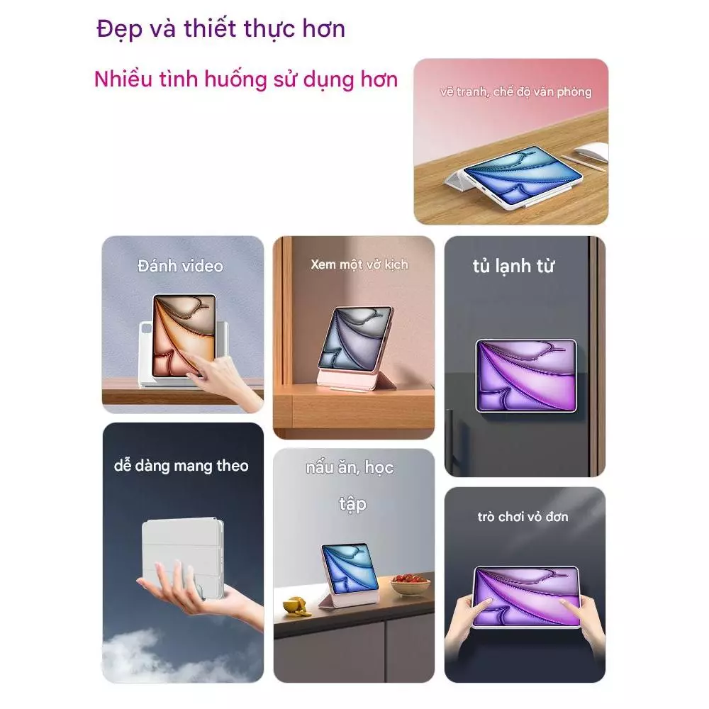 【Shipping from Vietnam】KENKE ốp lưng iPad, nắp gập chữ Y Tranh graffiti Vỏ tablet cứng trong suốt ch