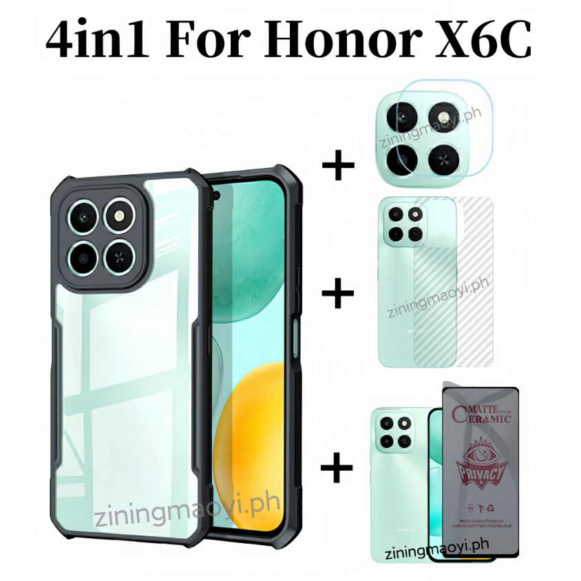 [Hàng có sẵn] Ốp điện thoại di động chống rơi 4in1 Honor X6C cho Honor X7C X8C X6B X7B X8B Phim riêng tư và phim ống kính máy ảnh và phim mặt sau