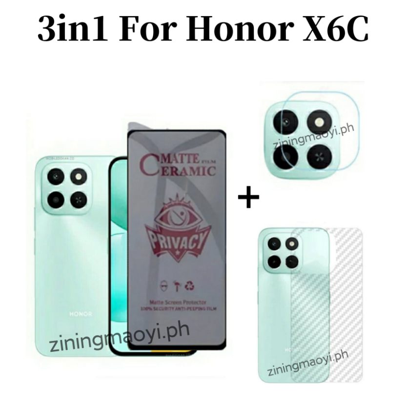 [Hàng có sẵn] Phim riêng tư 3in1 Honor X6C cho Honor X7C X8C X6B X7B X8B Phim riêng tư và phim ống kính máy ảnh và phim mặt sau