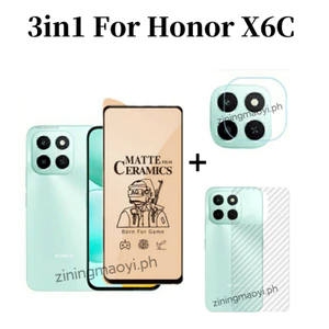 Phim riêng tư 3in1 Honor X6C cho Honor X7C X8C X6B X7B X8B Phim gốm và phim ống kính máy ảnh và phim mặt sau