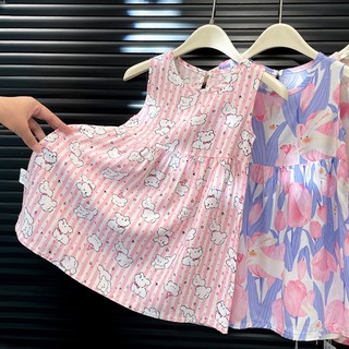 MuyoNowo Đầm Mùa Hè Nữ Vải Lụa Size 6-28kg Bé Tee
