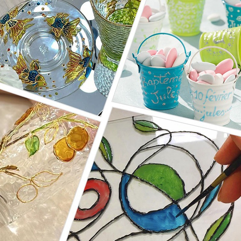 Pebeo Nhập Khẩu Thủy Tinh Sắc Tố Kịch Bản Acrylic Máy Bay Thủy Tinh Vẽ Tay Bút Vẽ Màu Móc Bút Gốm Sứ Kim Loại Bút Viết Chữ Vỏ Điện Thoại Di Động Vẽ Tay Tranh Men
