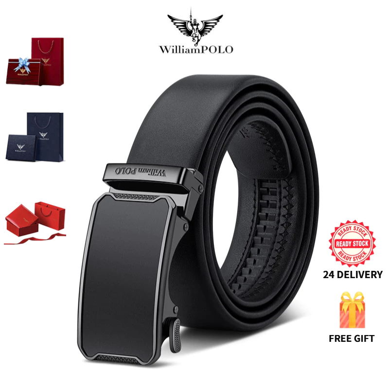 Williampolo Dây Lưng Nam Cao Cấp Da Thật Khóa Tự Động Dễ Phối Đồ - Tặng Kèm Hộp Quà Sang Trọng Miễn Phí Belt for Men | Genuine Leather | Automatic Buckle | Free Premium Gift Box | Luxury & Versatile — ảnh 1