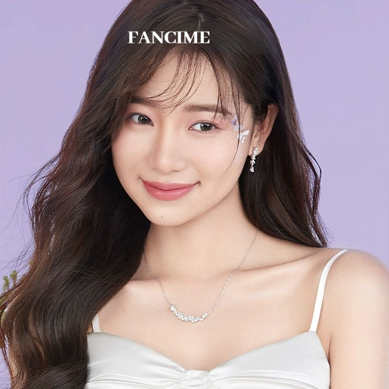 FANCIME Vòng cổ nụ cười Wisteria tím dành cho nữ Mặt dây chuyền thiết kế sang trọng tối giản Quà tặng sinh nhật ngày lễ tình nhân cho cô ấy [Dòng hoa Wisteria]