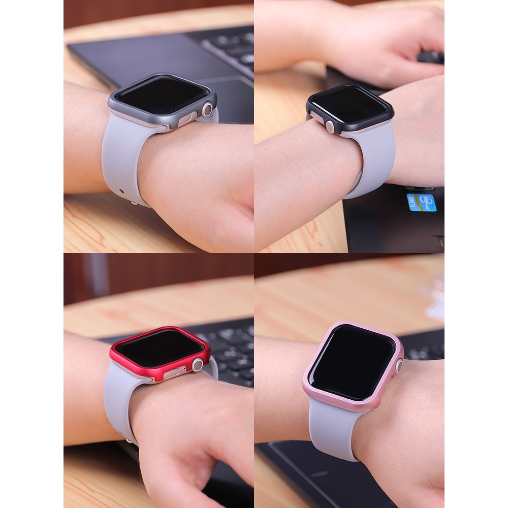 Nam Nữ Bao Gồm Nửa Nhôm Bao Gồm Tất Cả Bao Gồm Tất Cả Chống Sốc Vỏ Khung Vỏ Phim Tích Hợp Chống Va Chạm Chống Trầy Xước Vỏ Bảo Vệ Cho Apple Watch S11 SE3 S10 S9 S8 SE S7 S6 46