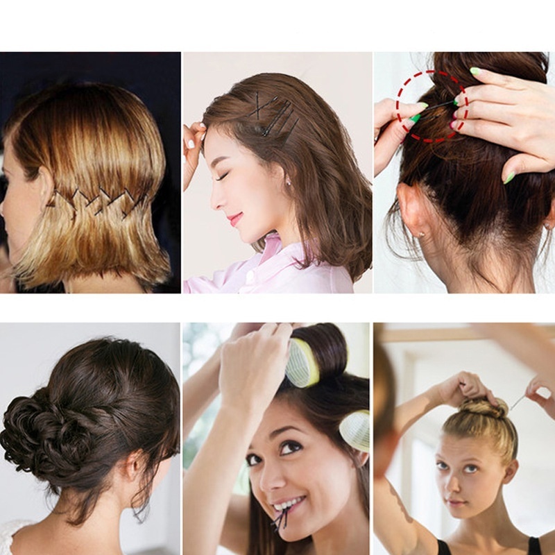 Kuzhen 100 Kẹp Tăm Dây Màu Đen Làm Phụ Kiện Tóc Cho Đám Cưới