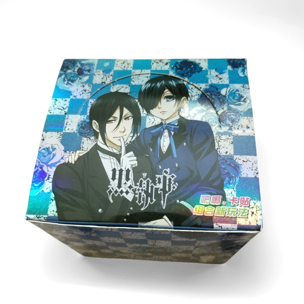 Black Butler Anime Blind Box – Huy hiệu Pin kim loại 75mm + Nhãn dán thẻ
