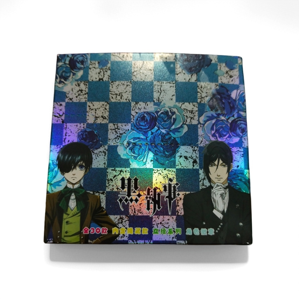 Black Butler Anime Blind Box – Huy hiệu Pin kim loại 75mm + Nhãn dán thẻ