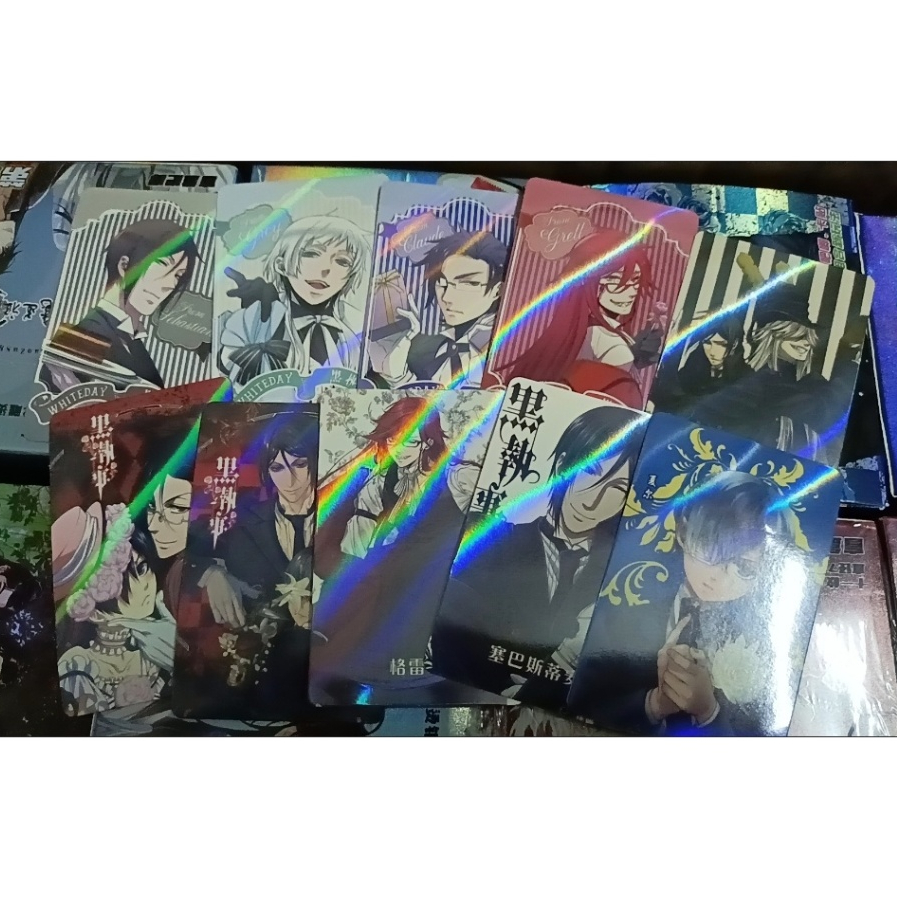 Black Butler Anime Blind Box – Huy hiệu Pin kim loại 75mm + Nhãn dán thẻ
