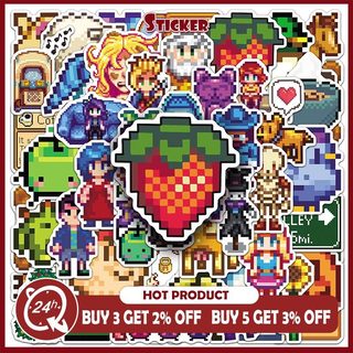 Bộ 50 Cosplay Trò Chơi Stardew Valley Pixel Miếng Dán DIY Sổ Lưu Niệm Hành Lý Laptop Miếng Dán Đồ Chơi Trẻ Em