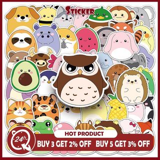 Bộ 50 Dễ Thương Plump Động Vật Graffiti Hoạt Hình Miếng Dán DIY Laptop Điện Thoại Hành Lý Miếng Dán Chống Thấm Nước