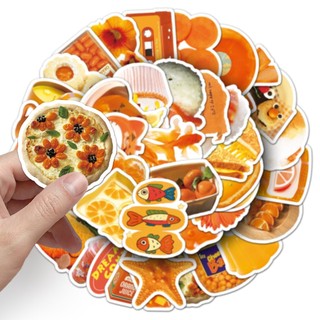 Bộ 50 Màu Cam INS Phong Cách Miếng Dán Laptop Xe Đạp Đàn Guitar Kid DIY Graffiti Miếng Dán Chống Thấm Nước