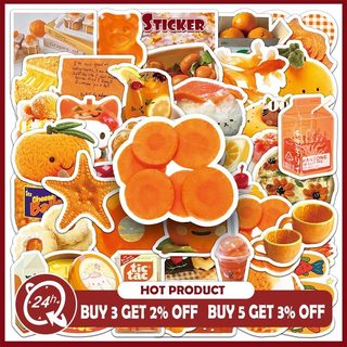 Bộ 50 Màu Cam INS Phong Cách Miếng Dán Laptop Xe Đạp Đàn Guitar Kid DIY Graffiti Miếng Dán Chống Thấm Nước