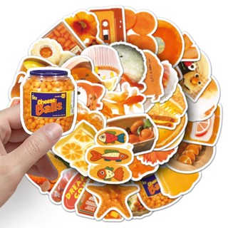 Bộ 50 Màu Cam INS Phong Cách Miếng Dán Laptop Xe Đạp Đàn Guitar Kid DIY Graffiti Miếng Dán Chống Thấm Nước
