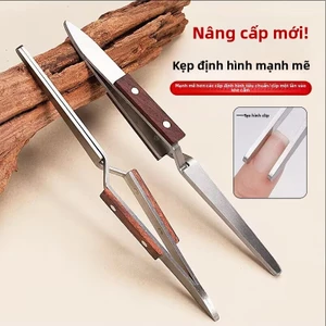 Kẹp tạo hình móng tay, tay cầm bằng gỗ, thiết kế chống trượt, Kẹp tạo hình kéo dài đa chức năng, kẹp dụng cụ đặc biệt cho tiệm làm móng