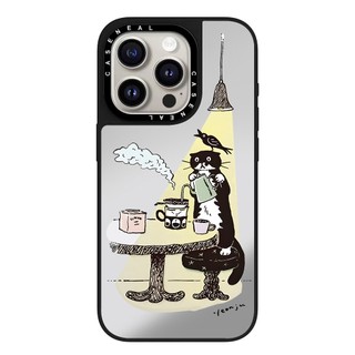 Ốp điện thoại gương chất lượng cao hàng ngày cho mèo đen CASENEAL Thích hợp cho iPhone 17ProMax 17pro 17 air 16promax 16 15promax 15 14promax 13 13promax Ốp lưng cứng chống rơi thời trang