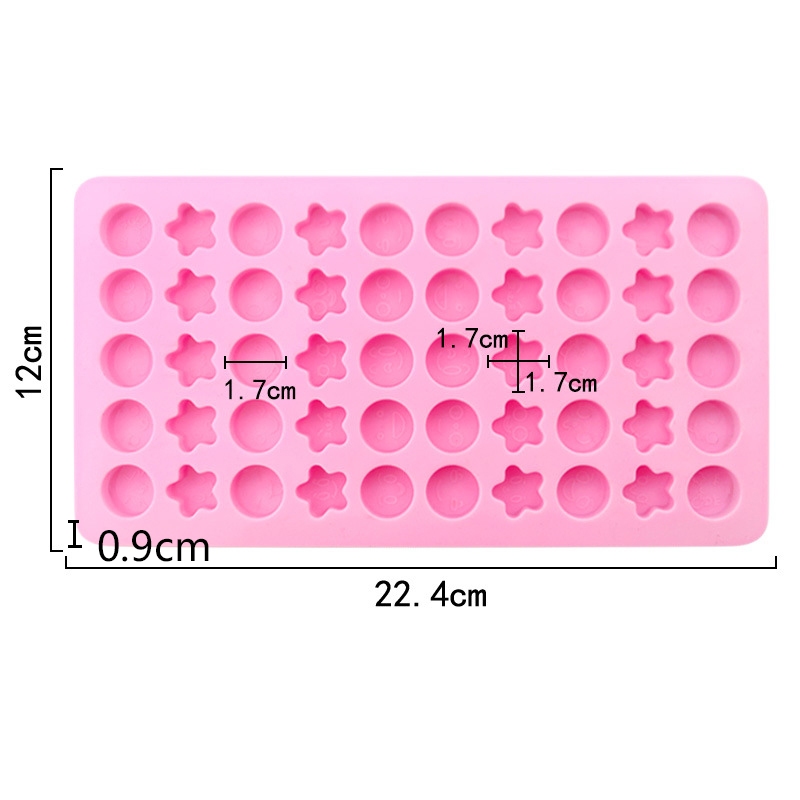 Khuôn Silicone 50 Ngăn Tạo Hình Ngôi Sao Năm Cánh Làm Bánh Kẹo / Pudding