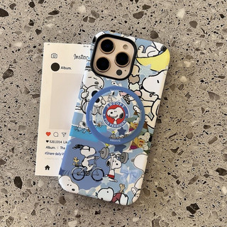 Thể Dục Thể Thao Snoopy Dog Pattern 2 Trong 1 Đứng Bảo Vệ iPhone 11 12pro 13promax 17pro 15promax 14 14promax 14promax 14pro 16 pro max 16 plus 2 trong 1 Vỏ Bảo Vệ