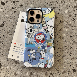 Thể Dục Thể Thao Snoopy Dog Pattern 2 Trong 1 Đứng Bảo Vệ iPhone 11 12pro 13promax 17pro 15promax 14 14promax 14promax 14pro 16 pro max 16 plus 2 trong 1 Vỏ Bảo Vệ